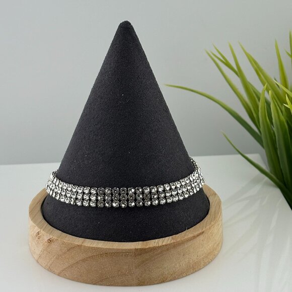 Vintage Signed Swan Swarovski Crystal Tennis Bracelet - Picture 2 of 5